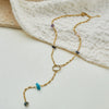 Wholesale Women's Stainless Steel Electroplated Geometric Yshaped Beaded Necklace Jewelry
