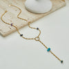 Wholesale Women's Stainless Steel Electroplated Geometric Yshaped Beaded Necklace Jewelry