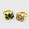 Wholesale Women's Stainless Steel Electroplated Gold Marquiseshaped Zircon Rings Trendy Vintage Personality Style