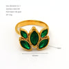 Wholesale Women's Stainless Steel Electroplated Gold Marquiseshaped Zircon Rings Trendy Vintage Personality Style