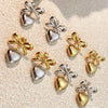 Wholesale Women's Stainless Steel Electroplated Heart And Butterfly Shaped Love Earrings