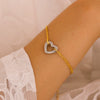 Wholesale Women's 316L Stainless Steel Electroplated Heart And Geometric Hollow Love Bracelet