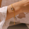 Wholesale Women's 316L Stainless Steel Electroplated Heart And Geometric Hollow Love Bracelet