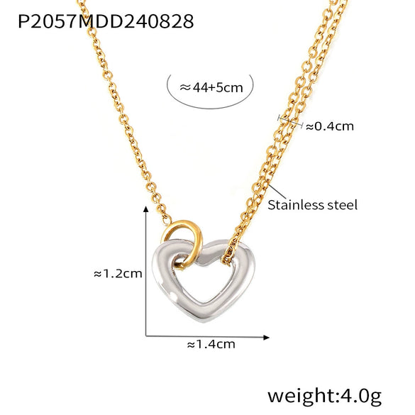 Wholesale Women's 316L Stainless Steel Electroplated Heart And Geometric Hollow Love Bracelet