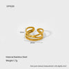 Wholesale Women's Stainless Steel Electroplated Heart Geometric Wave Open Ring Jewelry
