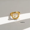 Wholesale Women's Stainless Steel Electroplated Heart Shape And Flower Ring With Minimalist Design