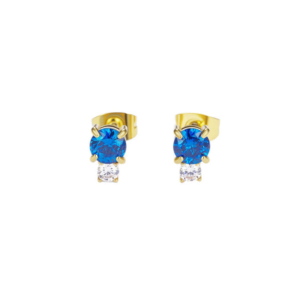 Wholesale Women's Stainless Steel Electroplated Heart Shape Inlaid Zircon Earrings