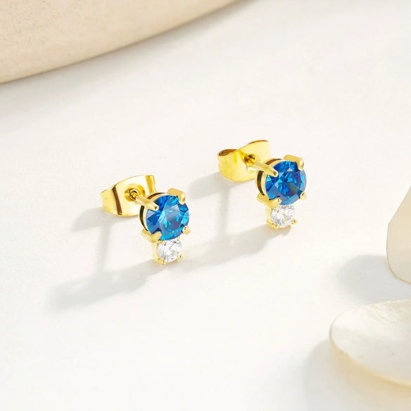 Wholesale Women's Stainless Steel Electroplated Heart Shape Inlaid Zircon Earrings