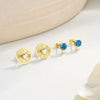 Wholesale Women's Stainless Steel Electroplated Heart Shape Inlaid Zircon Earrings