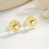 Wholesale Women's Stainless Steel Electroplated Heart Shape Inlaid Zircon Earrings
