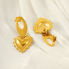 Wholesale Women's Stainless Steel Electroplated Heart Shaped Retro Love Design Earrings