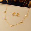 Wholesale Women's Stainless Steel Electroplated Heart Water Drop Bell Shaped Jewelry Accessories Three Piece Set