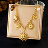 Wholesale Women's Stainless Steel Electroplated Heartshaped Leopard Print Pendant Necklace With Oshaped Chain