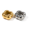Wholesale Women's Stainless Steel Electroplated Hollow Flower Geometric Closed Ring Jewelry