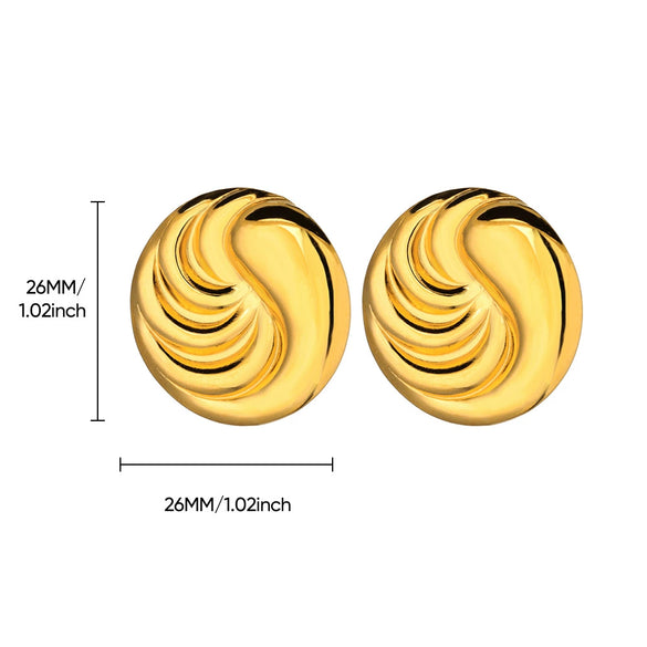 Wholesale Women's Stainless Steel Electroplated Irregular Geometric Drop Shape Petals Earrings With Flower And Wave Patterns