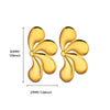 Wholesale Women's Stainless Steel Electroplated Irregular Geometric Drop Shape Petals Earrings With Flower And Wave Patterns