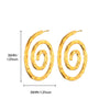 Wholesale Women's Stainless Steel Electroplated Irregular Geometric Drop Shape Petals Earrings With Flower And Wave Patterns