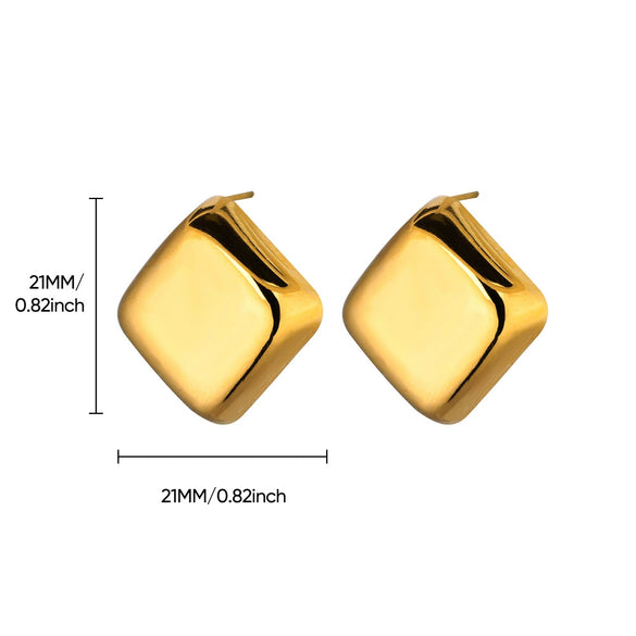 Wholesale Women's Stainless Steel Electroplated Irregular Geometric Drop Shape Petals Earrings With Flower And Wave Patterns