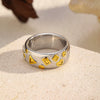Wholesale Women's Stainless Steel Electroplated Jewelry Rings With Geometric And Letter Patterns In Heart And Letter Shapes