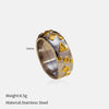 Wholesale Women's Stainless Steel Electroplated Jewelry Rings With Geometric And Letter Patterns In Heart And Letter Shapes