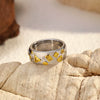 Wholesale Women's Stainless Steel Electroplated Jewelry Rings With Geometric And Letter Patterns In Heart And Letter Shapes