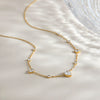 Wholesale Women's Stainless Steel Electroplated 18K Gold Drop Shape Zircon Necklace With Regular Chain