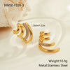 Wholesale Women's Stainless Steel Electroplated 18K Gold Hoop Earrings With Niche Design
