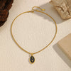 Wholesale Women's Stainless Steel Electroplated 18K Gold Moon Star Pendant Necklace With Twist Chain In Ins Style And Minimalist Design
