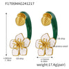 Wholesale Women's 316L Stainless Steel Electroplated Light Luxury Geometric Camellia Doublesided Earrings