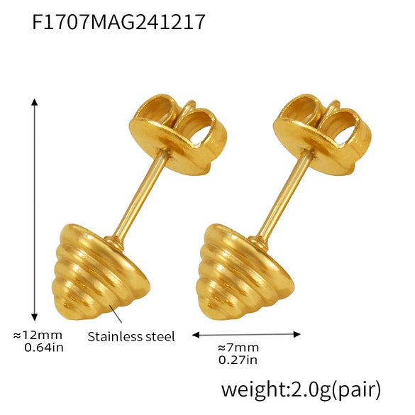 Wholesale Women's 316L Stainless Steel Electroplated Light Luxury Geometric Camellia Doublesided Earrings