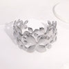 Wholesale Women's Stainless Steel Electroplated Lily Flower Open Bracelet