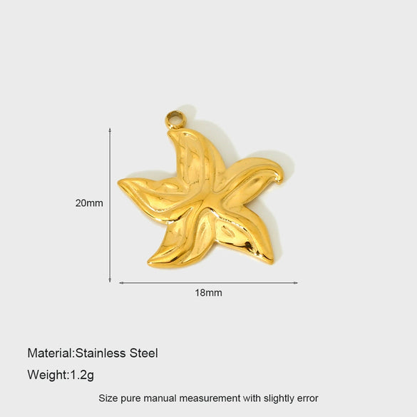 Wholesale Women's Stainless Steel Electroplated Marine Series Accessories With Hirback Pattern And Cute Starfish Lobster Koi Pendant For Diy