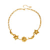 Wholesale Women's Stainless Steel Electroplated Moon Star And Sun Pendant Necklace With Cuban Chain Light Luxury Minimalist Ins Style