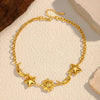 Wholesale Women's Stainless Steel Electroplated Moon Star And Sun Pendant Necklace With Cuban Chain Light Luxury Minimalist Ins Style