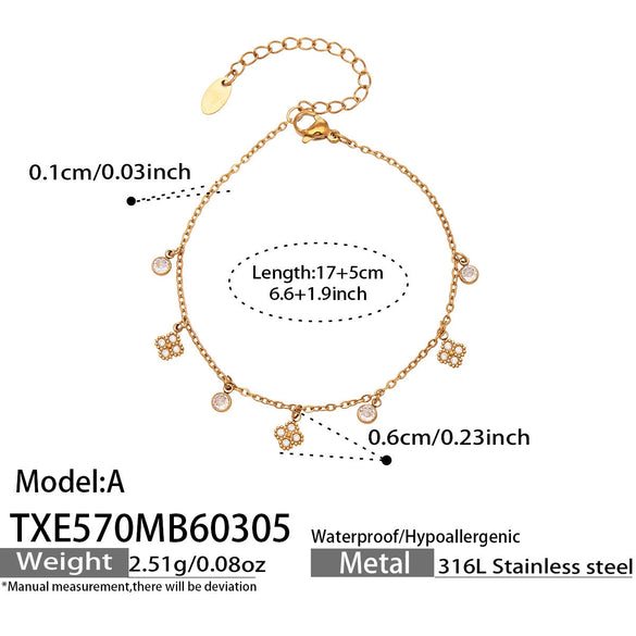 Wholesale Women's Stainless Steel Electroplated Necklace And Bracelet Set With Cross Crown Roman Numerals Pattern
