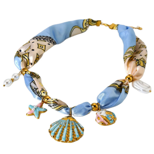 Wholesale Women's Stainless Steel Electroplated Necklace With Geometric Animal And Zodiac Pattern Starfish Shell Pendant
