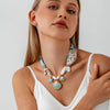 Wholesale Women's Stainless Steel Electroplated Necklace With Geometric Animal And Zodiac Pattern Starfish Shell Pendant