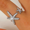 Wholesale Women's Stainless Steel Electroplated Oceanstyle Rings With Sun And Moon Patterns