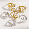 Wholesale Women's Stainless Steel Electroplated Oceanstyle Rings With Sun And Moon Patterns