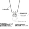 Wholesale Women's Stainless Steel Electroplated Pearl Bunny Pendant Earrings And Necklace Set Light Luxury Style