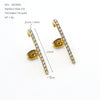 Wholesale Women's Stainless Steel Electroplated Singlerow Diamond Stud Earrings With Geometric Design