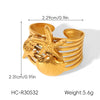 Wholesale Women's Stainless Steel Electroplated Star Geometric Animal Zodiac Open Ring