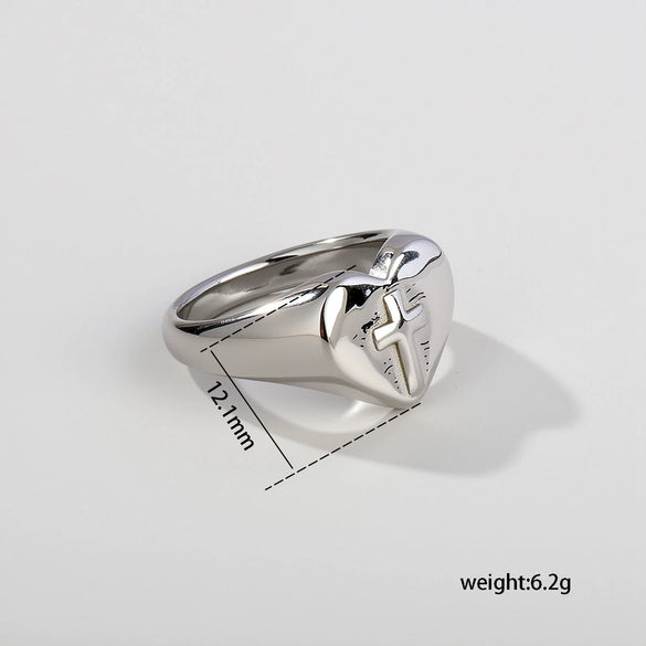 Wholesale Women's Stainless Steel Electroplated Ushaped Love Heart Ring Niche Style