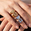 Wholesale Women's Stainless Steel Electroplated Ushaped Love Heart Ring Niche Style