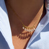 Wholesale Women's Stainless Steel Electroplated Water Drop Shape Necklace With Regular Chain
