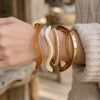 Wholesale Women's Stainless Steel Electroplated Wave Bracelet Jewelry Accessories