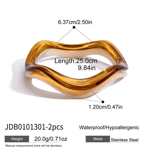 Wholesale Women's Stainless Steel Electroplated Wave Bracelet Jewelry Accessories
