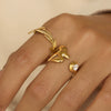 Wholesale Women's Stainless Steel Electroplated Winged Ring With Peace Dove And Olive Leaf Design