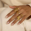 Wholesale Women's Stainless Steel Electroplated Winged Ring With Peace Dove And Olive Leaf Design
