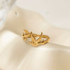 Wholesale Women's Stainless Steel Electroplated Winged Ring With Peace Dove And Olive Leaf Design